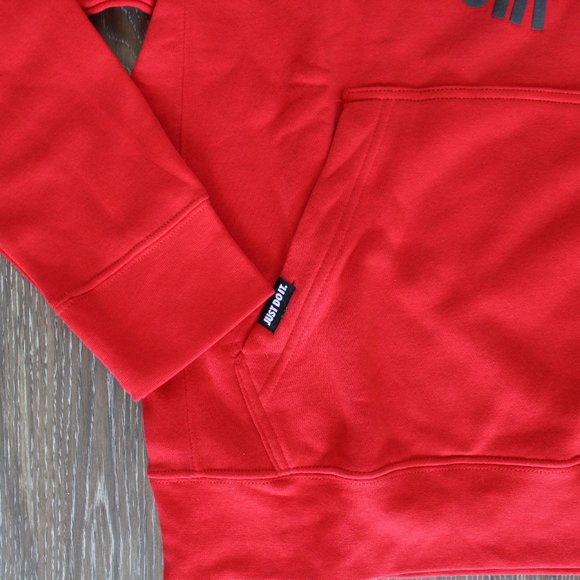 NWT NIKE MEN'S JUST DO IT HOODIE SWEATSHIRT RED - Picture 2 of 4